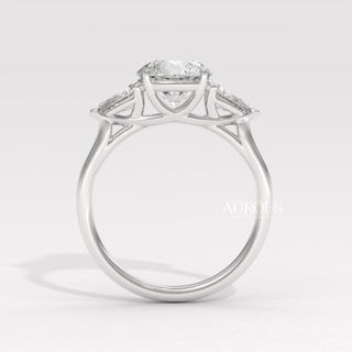 2.0CT Round Diamond Three Stone Unique Moissanite Engagement Ring