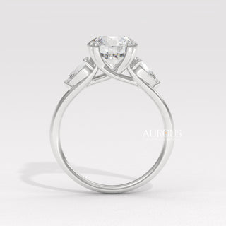 1.50CT Round Diamond Three Stone Setting Moissanite Engagement Ring