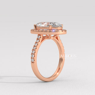 2.50CT Oval Cut Pave Setting Moissanite Engagement Ring