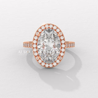 2.50CT Oval Cut Pave Setting Moissanite Engagement Ring