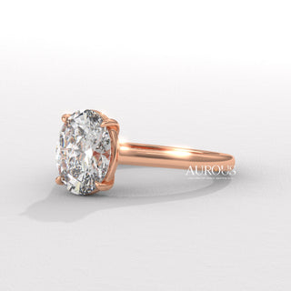 1.50CT Oval Cut Hidden Halo Moissanite Engagement Ring