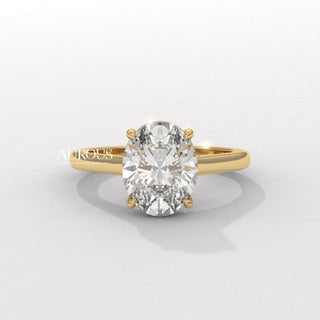 1.50CT Oval Cut Hidden Halo Moissanite Engagement Ring
