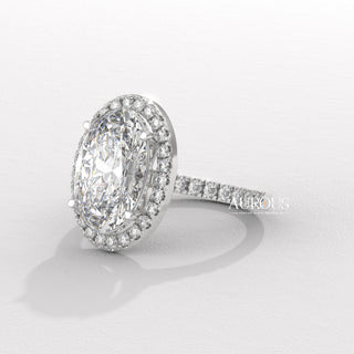 2.50CT Oval Cut Pave Setting Moissanite Engagement Ring