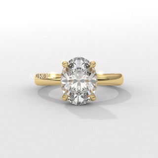 1.50CT Oval Cut Hidden Halo Diamond Moissanite Engagement Ring