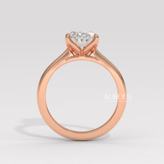 2.0CT Oval Diamond Solitaire Moissanite Engagement Ring