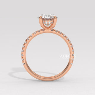 2.0CT Oval Diamond Moissanite Pave Setting Engagement Ring