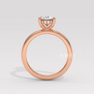 1.50CT Oval Diamond Hidden Halo Moissanite Engagement Ring