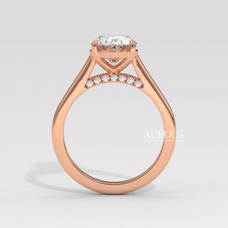 1.50CT Oval Cut Hidden Halo Moissanite Engagement Ring