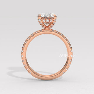 1.50CT Oval Diamond Pave Setting Moissanite Engagement Ring