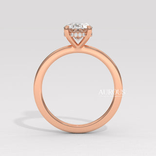 1.50CT Oval Diamond Hidden Halo Setting Moissanite Engagement Ring