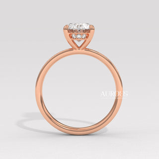 1.0CT Oval Diamond Pave Setting Moissanite Engagement Ring