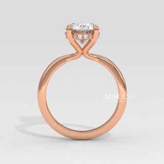 1.50CT Oval Cut Hidden Halo Diamond Moissanite Engagement Ring