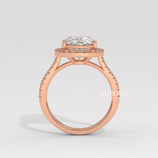 2.50CT Oval Cut Pave Setting Moissanite Engagement Ring