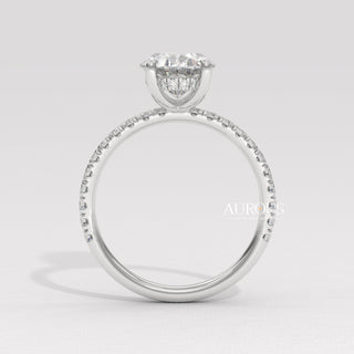 2.0CT Oval Diamond Moissanite Pave Setting Engagement Ring