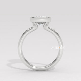 2.0CT Oval Diamond Bezel Setting Moissanite Engagement Ring