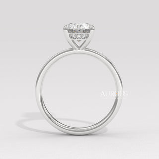 1.0CT Oval Diamond Pave Setting Moissanite Engagement Ring