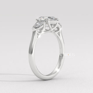 1.50CT Oval Diamond Three Stone Moissanite Engagement Ring