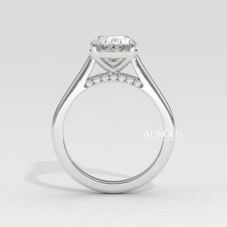 1.50CT Oval Cut Hidden Halo Moissanite Engagement Ring