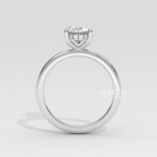 1.50CT Oval Diamond Hidden Halo Moissanite Engagement Ring