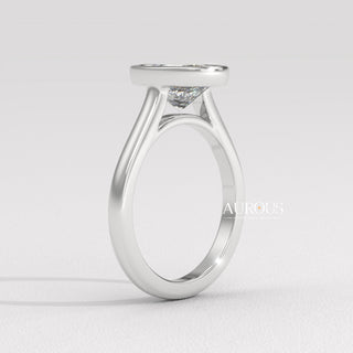 1.50CT Oval Diamond Bezel Setting Solitaire Moissanite Engagement Ring