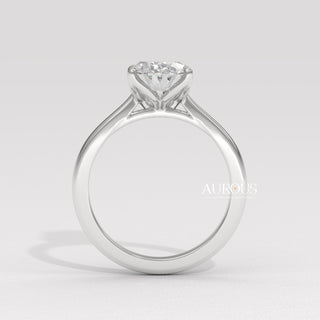 2.0CT Oval Diamond Solitaire Moissanite Engagement Ring