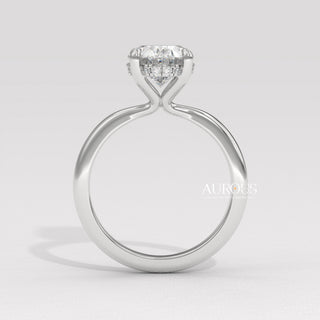 1.50CT Oval Cut Hidden Halo Diamond Moissanite Engagement Ring