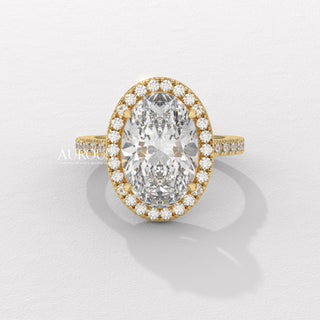 2.50CT Oval Cut Pave Setting Moissanite Engagement Ring