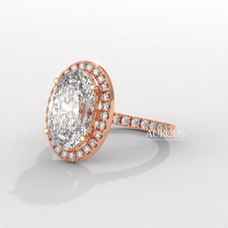 2.50CT Oval Cut Pave Setting Moissanite Engagement Ring