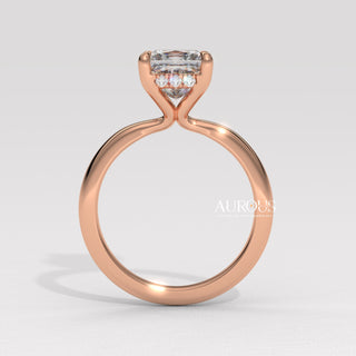 1.50CT Princess Cut Diamond Hidden Halo Setting Moissanite Engagement Ring