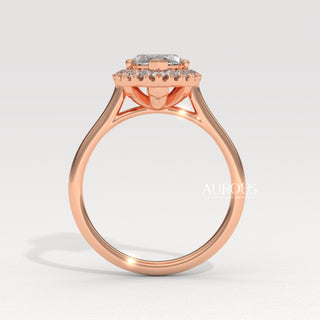 2.0CT Marquise Cut Halo Setting Moissanite Engagement Ring