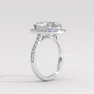 2.50CT Oval Cut Pave Setting Moissanite Engagement Ring