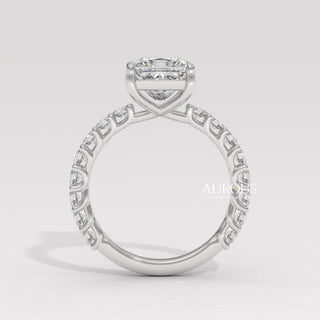 1.50CT Princess Diamond Pave Setting Moissanite Engagement Ring