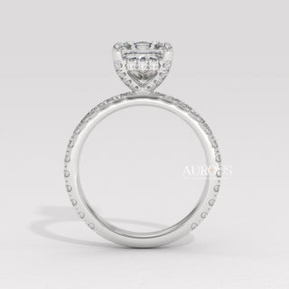1.50CT Princess Diamond Hidden Halo Pave Setting Engagement Ring