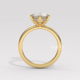 1.50CT Pear Diamond Hidden Halo Moissanite Engagement Ring