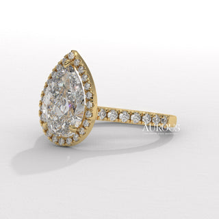 custom pear diamond ring, modern pear engagement ring, pear cut diamond prong setting, pear diamond ring setting