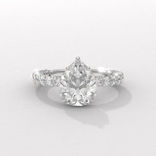 1.50CT Pear Diamond Pave Setting Moissanite Engagement Ring