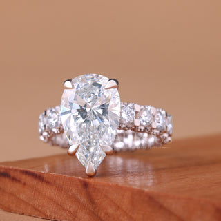 pavé setting engagement ring, pavé diamond ring, pavé band engagement ring, gold pavé setting ring, white gold pavé diamond ring