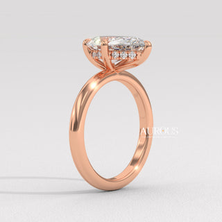 1.50CT Pear Diamond Hidden Halo Moissanite Engagement Ring