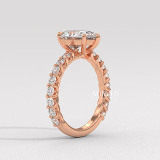 1.50CT Pear Diamond Pave Setting Moissanite Engagement Ring