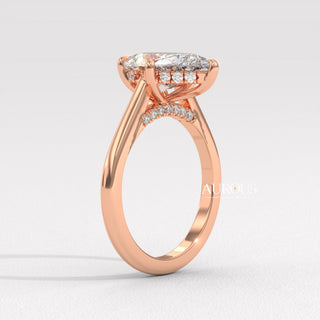 1.50CT Pear Diamond Hidden Halo Setting Moissanite Engagement Ring