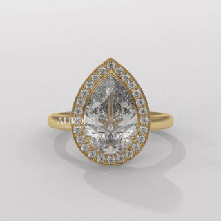 rose gold pear engagement ring, pear solitaire diamond ring, vintage pear diamond ring, pear diamond halo ring