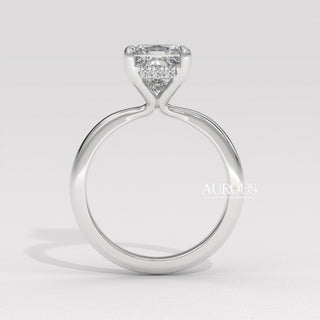1.50CT Princess Cut Diamond Hidden Halo Setting Moissanite Engagement Ring