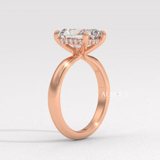 1.50CT Radiant Diamond Hidden Halo Moissanite Engagement Ring