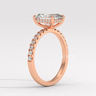 1.50CT Radiant Diamond Pave Setting Moissanite Engagement Ring