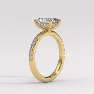 2.0CT Radiant Cut Diamond Pave Setting Moissanite Engagement Ring