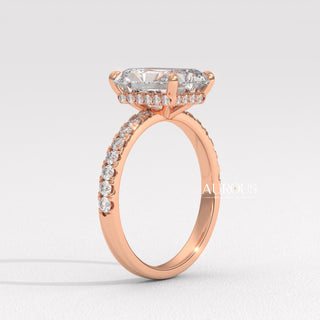 2.50CT Radiant Diamond Pave Setting Moissanite Engagement Ring