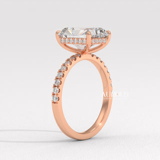 2.0CT Radiant Diamond Pave Setting Moissanite Engagement Ring