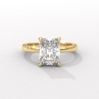 1.50CT Radiant Diamond Hidden Halo Moissanite Engagement Ring