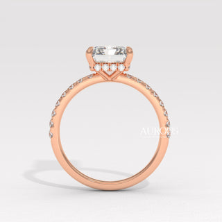 2.50CT Radiant Diamond Pave Setting Moissanite Engagement Ring