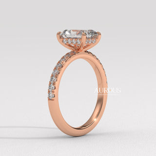 2.0CT Radiant Cut Diamond Pave Setting Moissanite Engagement Ring